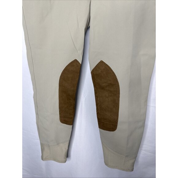 RJ Classic English Riding Pants Gulf Knee Patch Breeches Sand Tan Sz 32 New - Picture 4 of 11